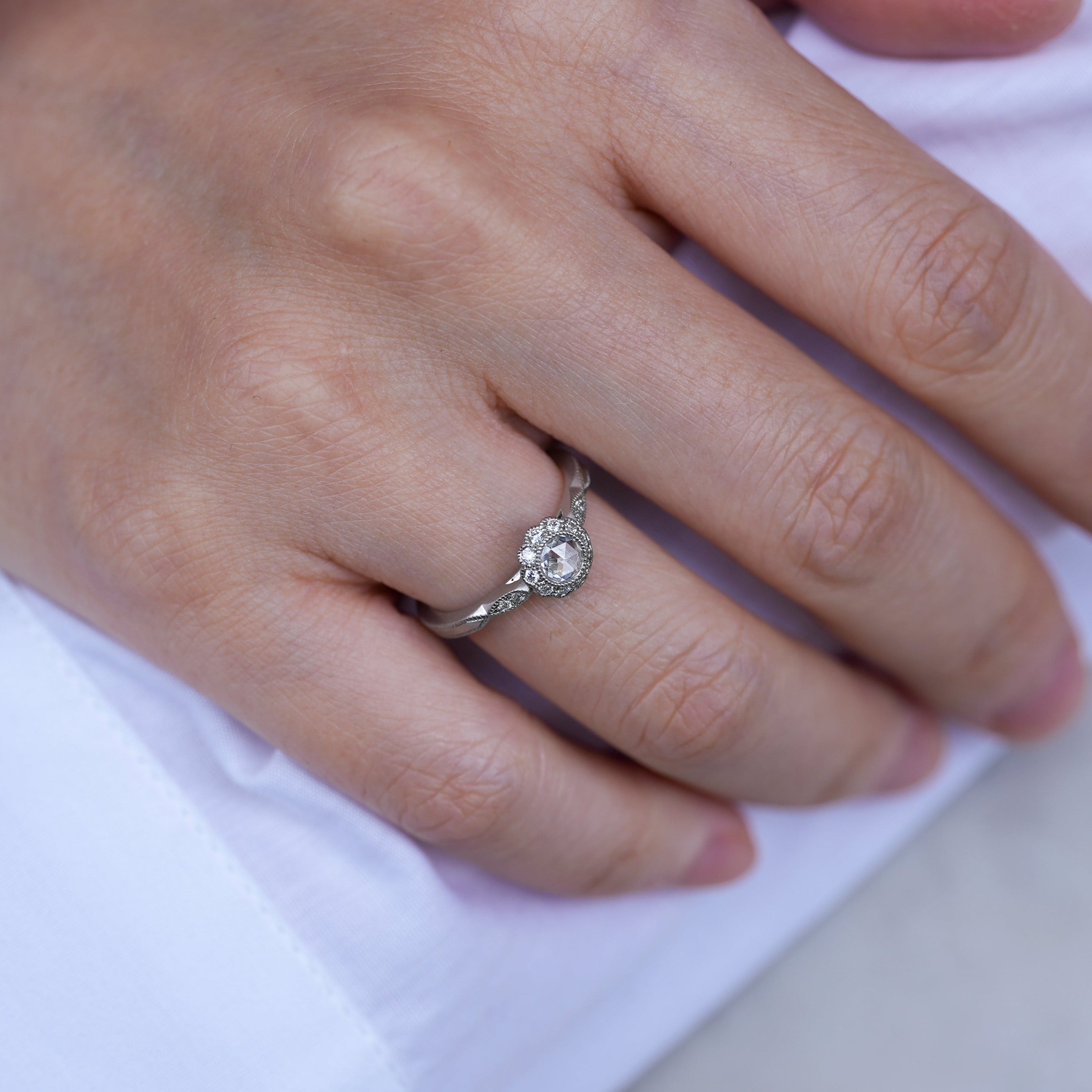 ROSECUT DIAMOND SOLITAIRE RING [M-R19]