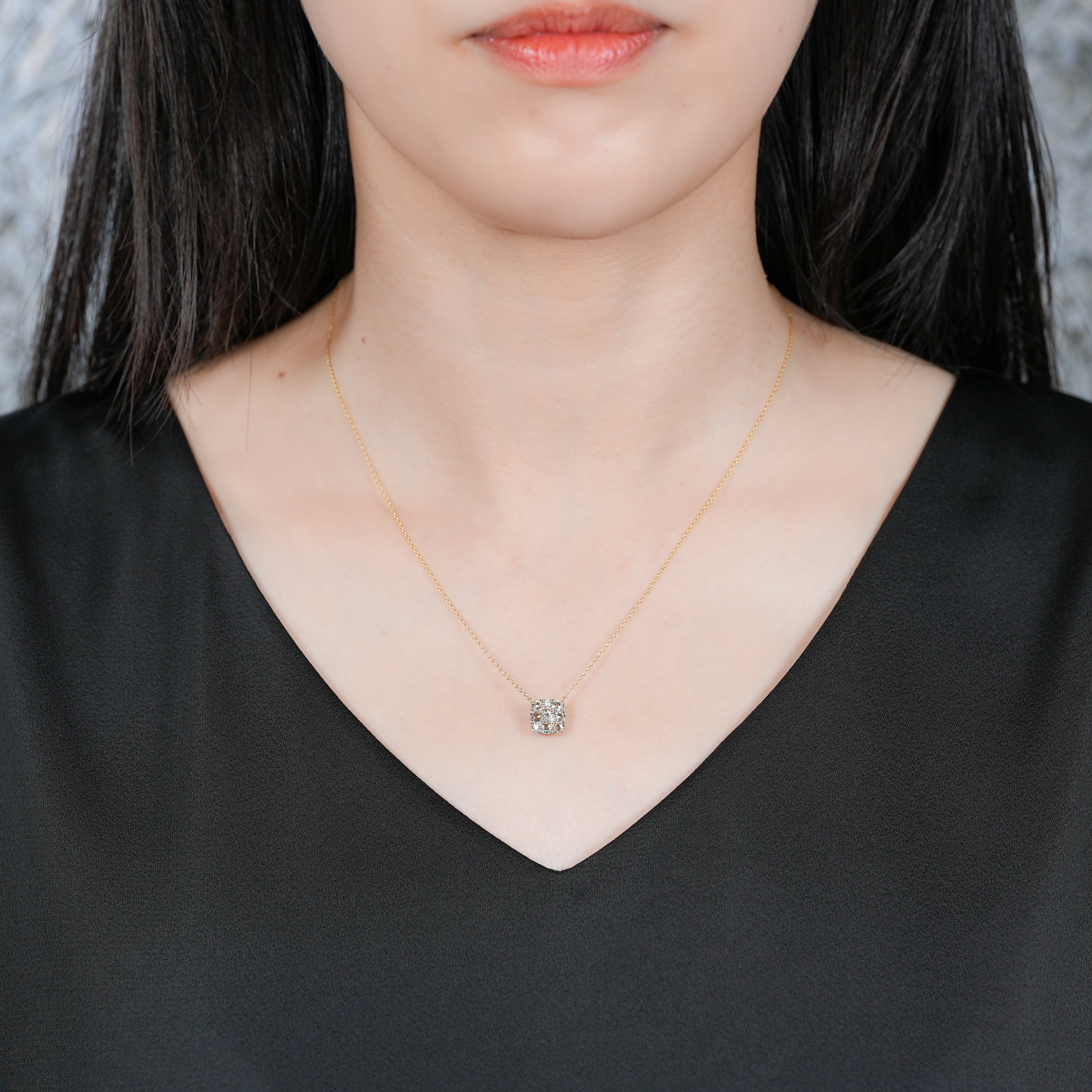 ROSECUT DIAMOND PAVE NECKLACE [rc-N101S]