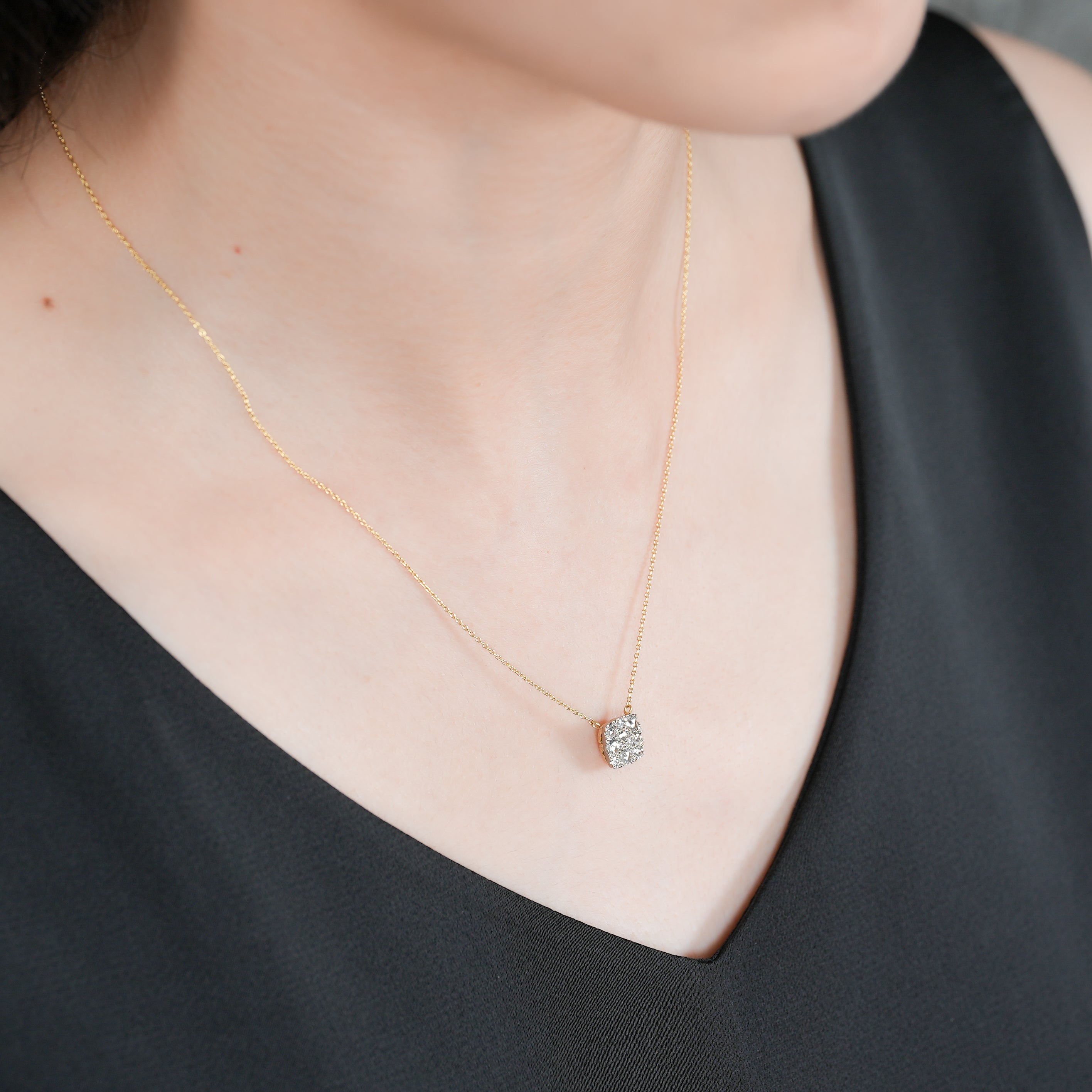 ROSECUT DIAMOND PAVE NECKLACE [rc-N101S]