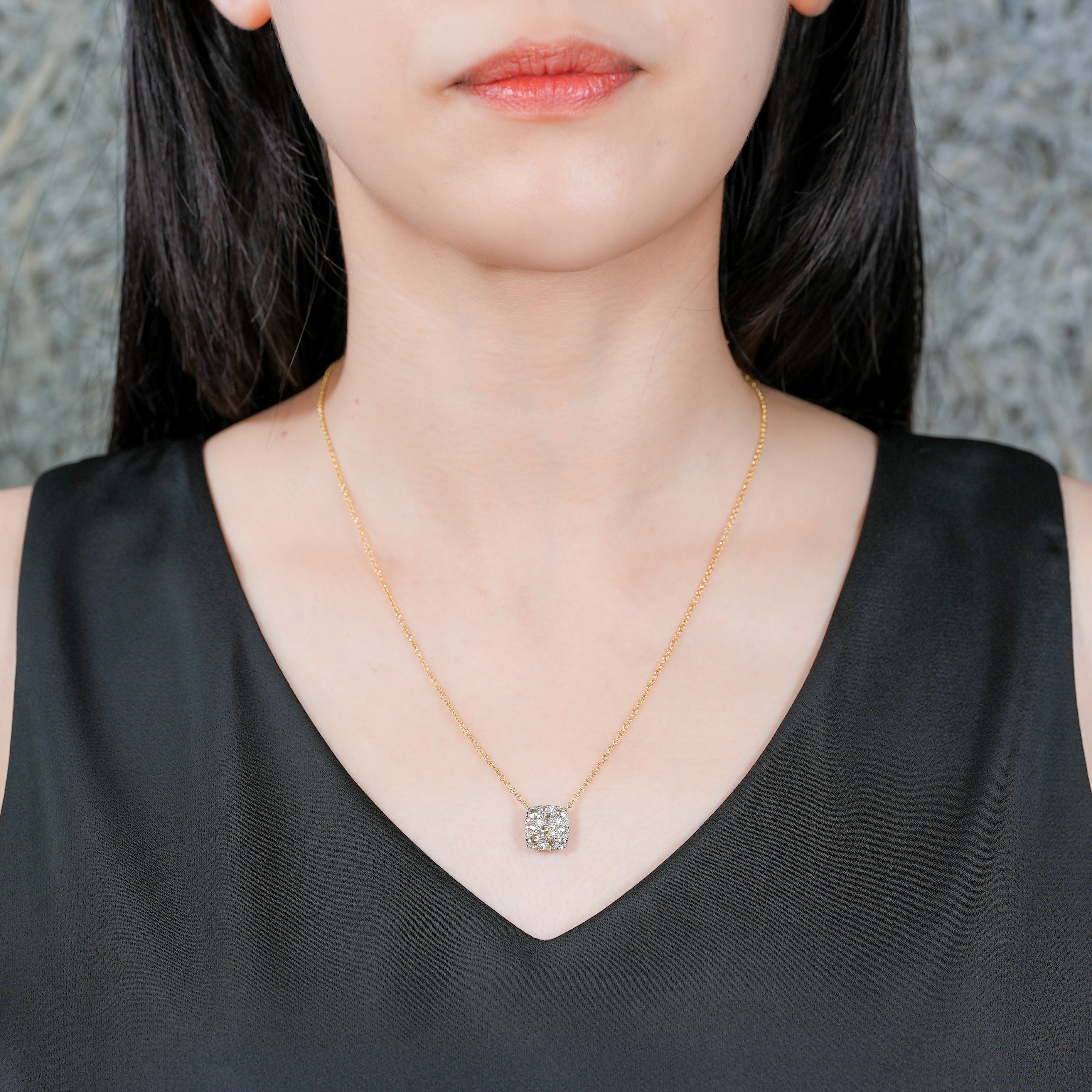 ROSECUT DIAMOND PAVE NECKLACE [rc-N102M]
