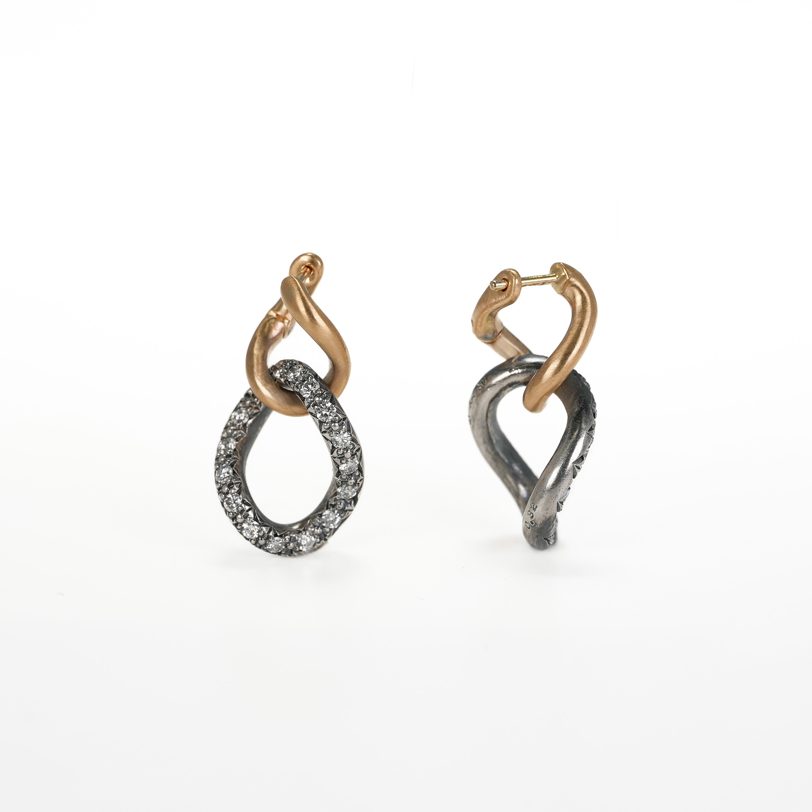 HUMETE GRADATION CHAIN PIERCED EARRINGS [et-P124]