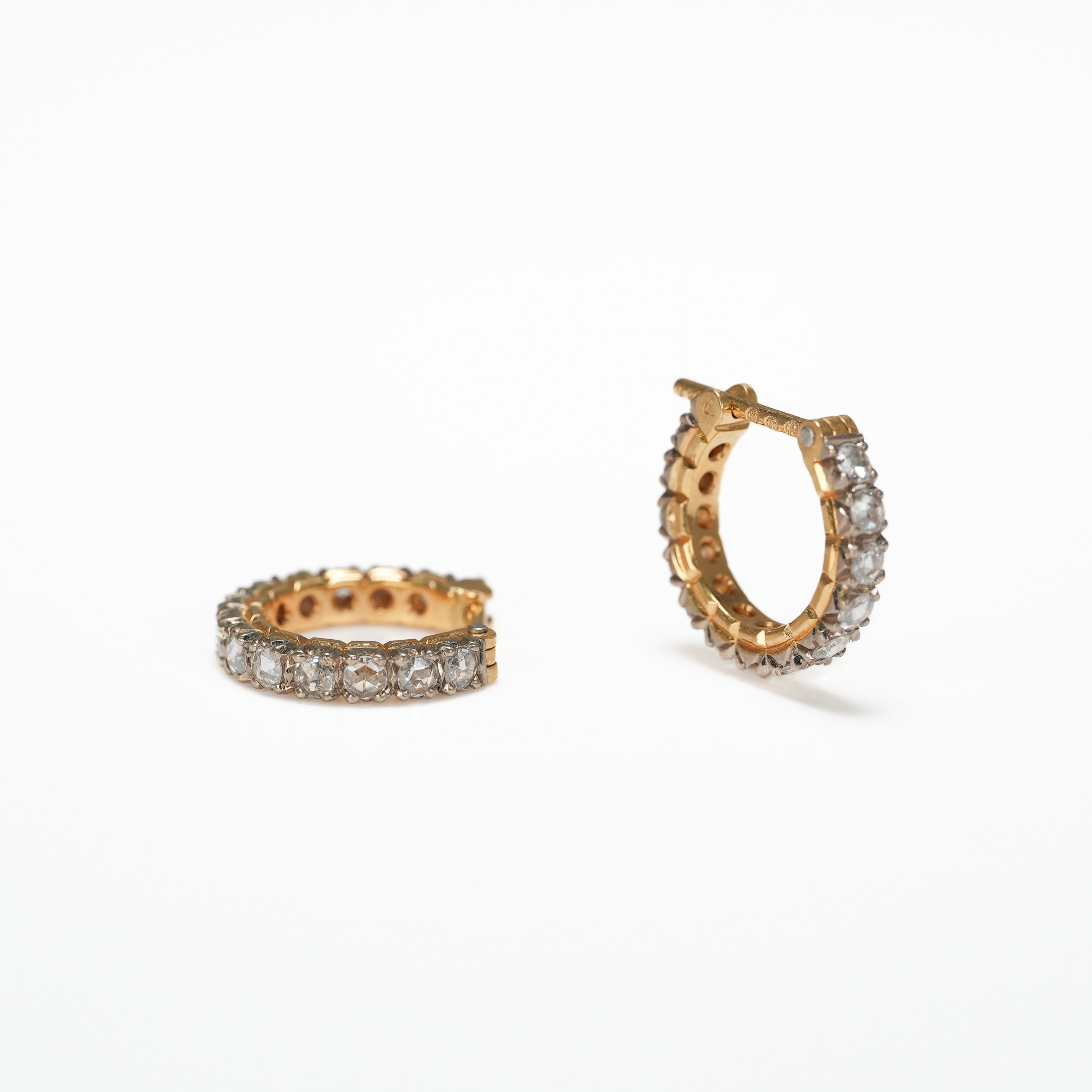 ROSECUT DIAMOND PIERCED EARRINGS [rc-P108]